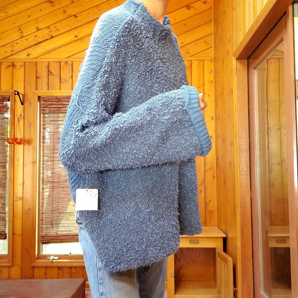 Free People "Cuddle-Up" Sweater XS/S NWT! Blue - Picture 5 of 8